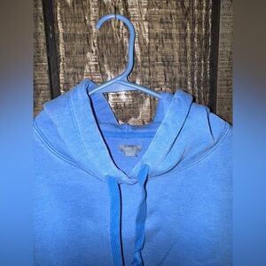 Aerie Blue Distressed Large Blue Hooded Sweatshirt